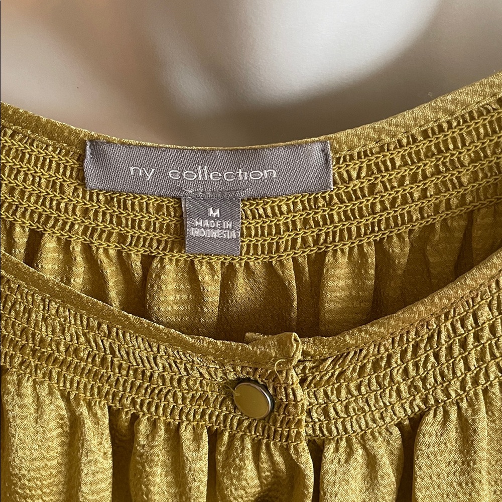 Ny Collection Gold Button-Down Blouse - image 2